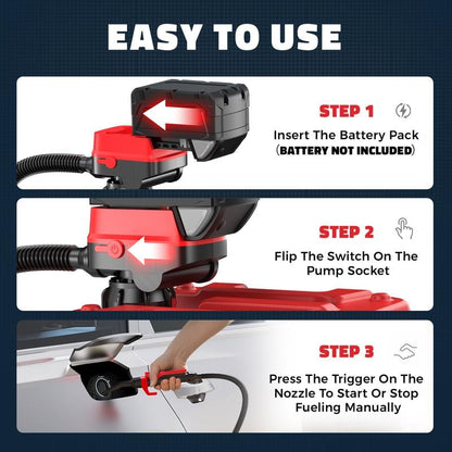 Cordless Fuel Transfer Pump Compatible | with DeWalt 20V & Milwaukee 18V Batteries